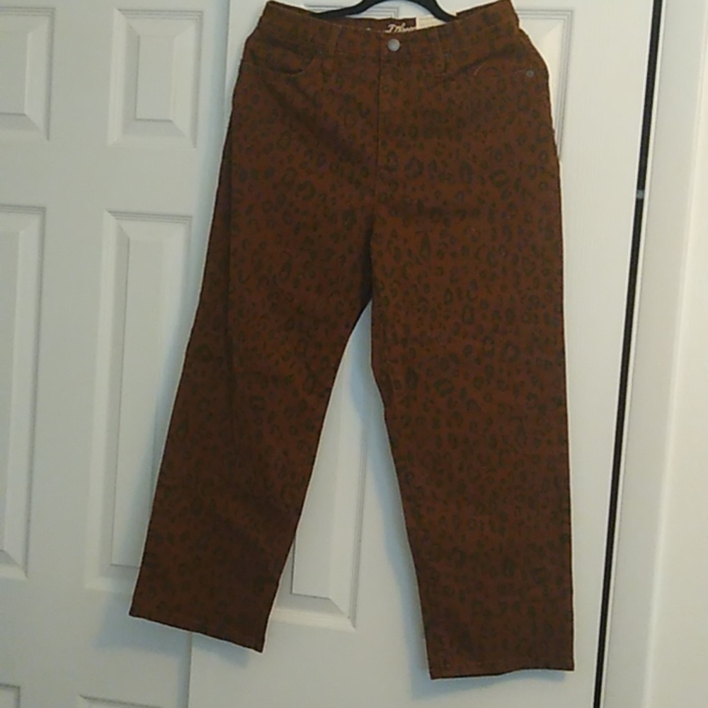 Leopard print jeans